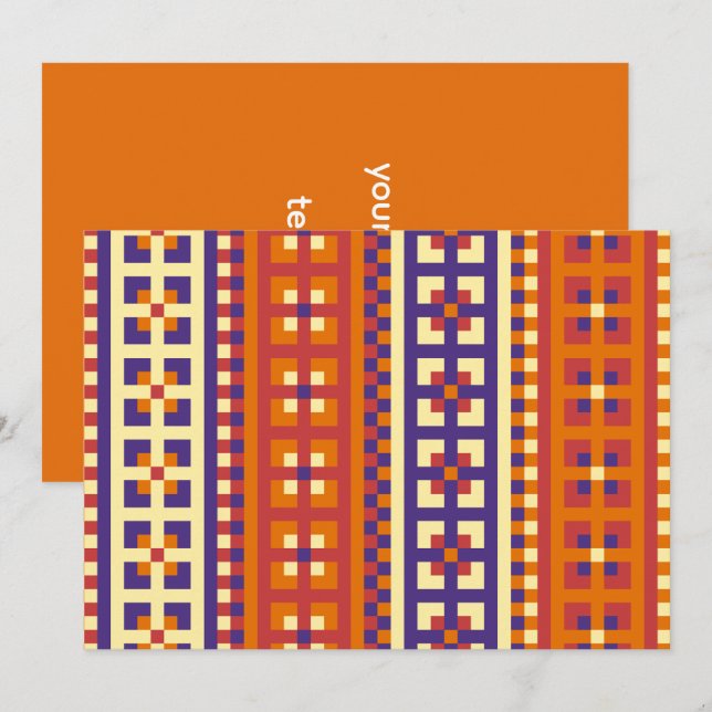 Traditional Geometric Ethnic Motif  Invitation (Front/Back)