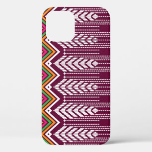 Traditional Geometric Ethnic Pattern iPhone 12 Case