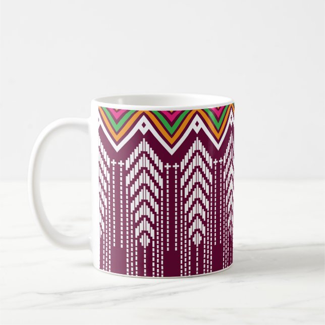 Traditional Geometric Ethnic Pattern Coffee Mug (Left)