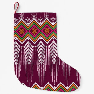 Traditional Geometric Ethnic Pattern Small Christmas Stocking