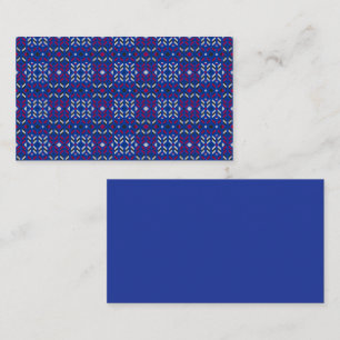 Traditional Geometric Pixel Pattern in Deep Blue  Enclosure Card