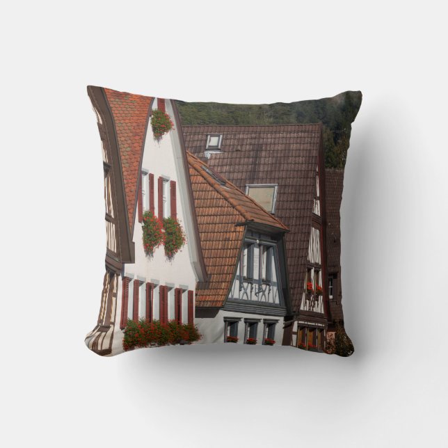 Traditional Germany Houses Throw Pillow (Front)
