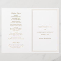 Traditional Gold Budget Catholic Wedding Program
