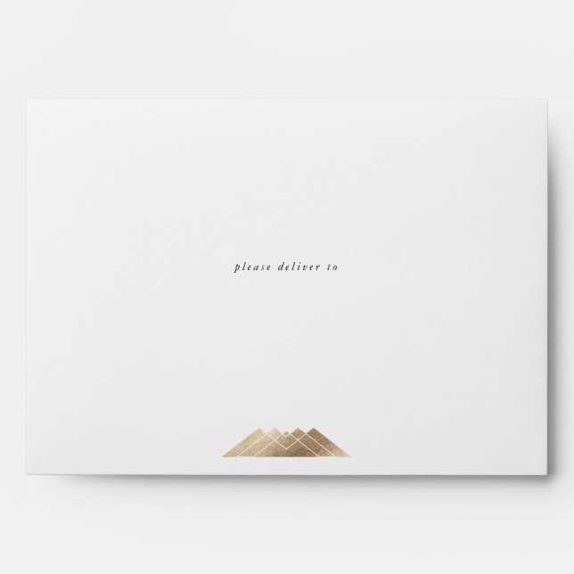 Traditional Gold Classic Gatsby Wedding Envelope (Front)