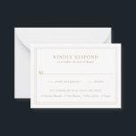 Traditional Gold Elegant Wedding Mini RSVP Card<br><div class="desc">Elegant Wedding mini RSVP Card in classic style with the template surrounded by a double border.  The template has meal choices for your guests to choose from.  A traditional style Response Card with a clean and timeless design perfect for a formal wedding.</div>
