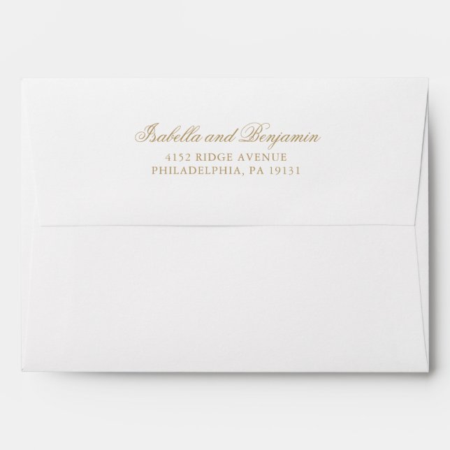 Traditional Gold Formal Elegant Wedding Envelope (Back (Top Flap))