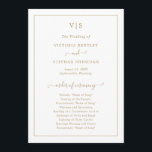 Traditional Gold Monogram Elegant Wedding Program<br><div class="desc">Simple yet elegant gold Wedding Program featuring a minimal and clean layout with your monogram at the top along with a border.  This classic style Wedding Program with a traditional feel is great for a formal wedding.</div>