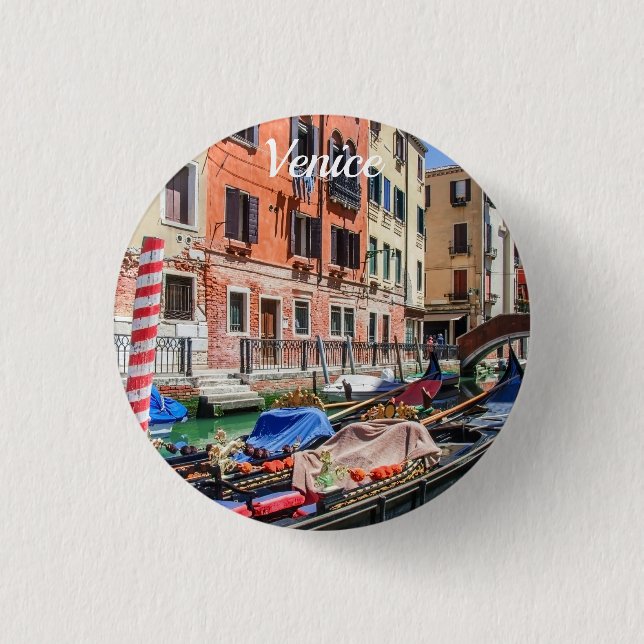 Traditional gondola in Venice 1 Inch Round Button (Front)