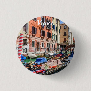 Traditional gondola in Venice 1 Inch Round Button