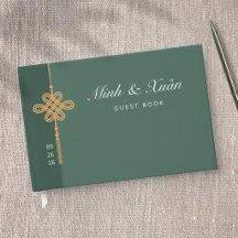Traditional Gre Concentric Knot Wedding Guest Book