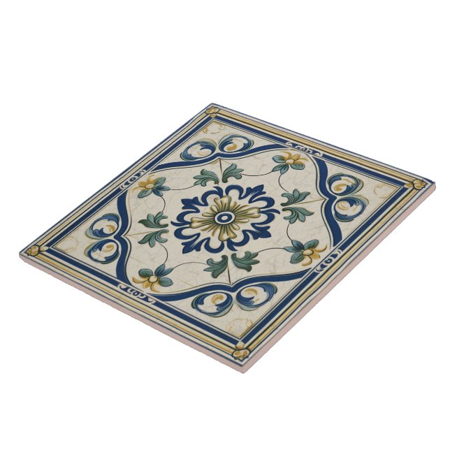 Traditional Greece Traditional Blue Art 7 Tile (Side)