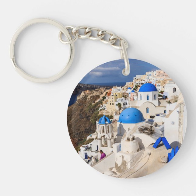 Traditional Greek Houses Keychain (Front)