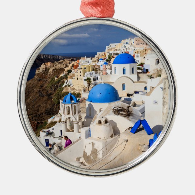 Traditional Greek Houses Metal Ornament (Front)