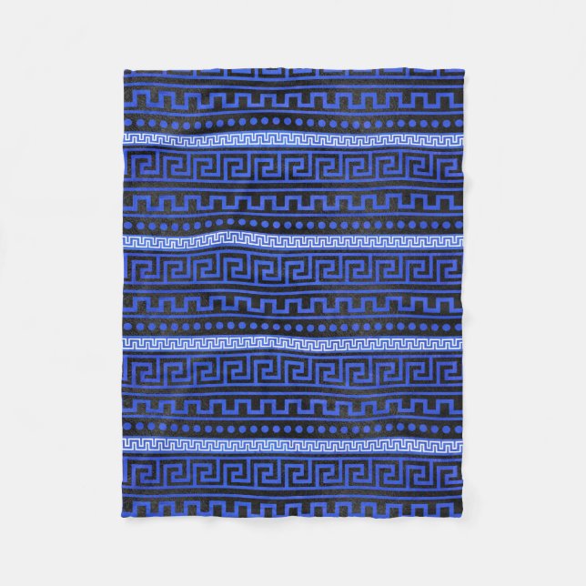 Traditional Greek Meander Pattern Fleece Blanket (Front)