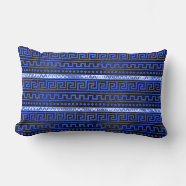 Traditional Greek Meander Pattern Lumbar Pillow (Front)