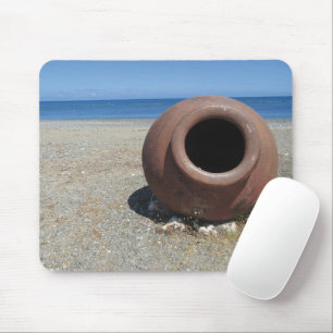 Traditional Greek Terracotta Pot on the Beach Mouse Pad