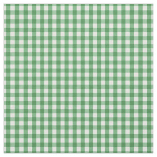 Traditional Green and White Gingham Check Pattern Fabric