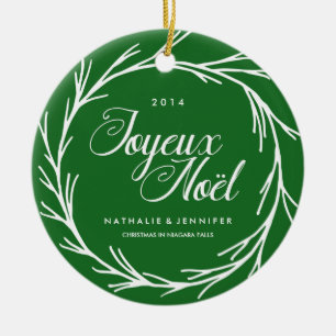 Traditional Green Christmas Photo Ornament