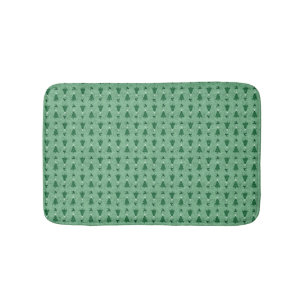 Traditional Green Christmas Trees & Reindeer   Bath Mat