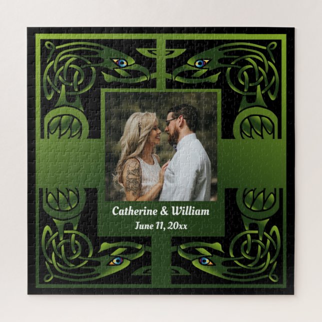 Traditional Green Irish Celtic Design    Jigsaw Puzzle (Vertical)