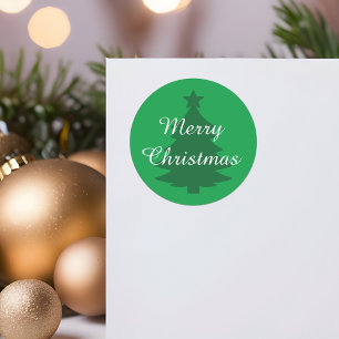 Traditional - Green Merry Christmas Sticker
