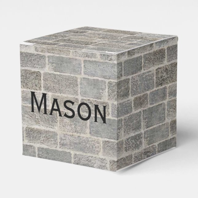 Traditional Grey Brick Favour Box (Front Side)
