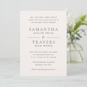 Traditional Grey Elegant Wedding Invitation