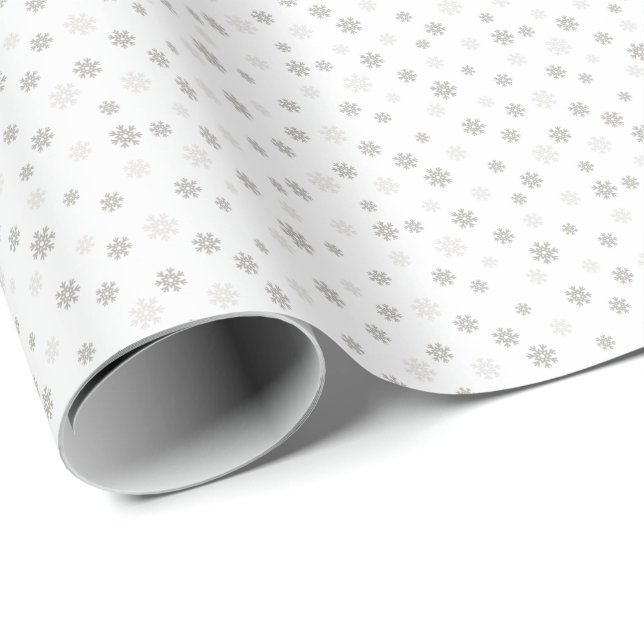 Traditional Grey Snowflake Christmas Holiday Gift Wrapping Paper (Roll Corner)