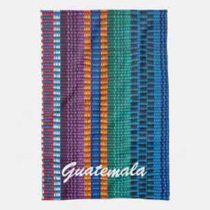 Traditional Guatemala fabric weave custom text Kitchen Towel