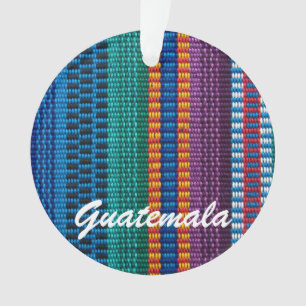 Traditional Guatemala fabric weave custom text Ornament
