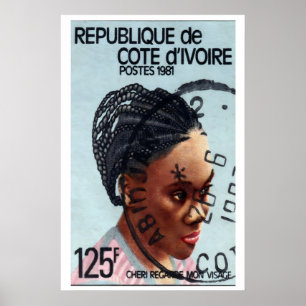 Traditional Hairstyle - Vintage African Art Poster