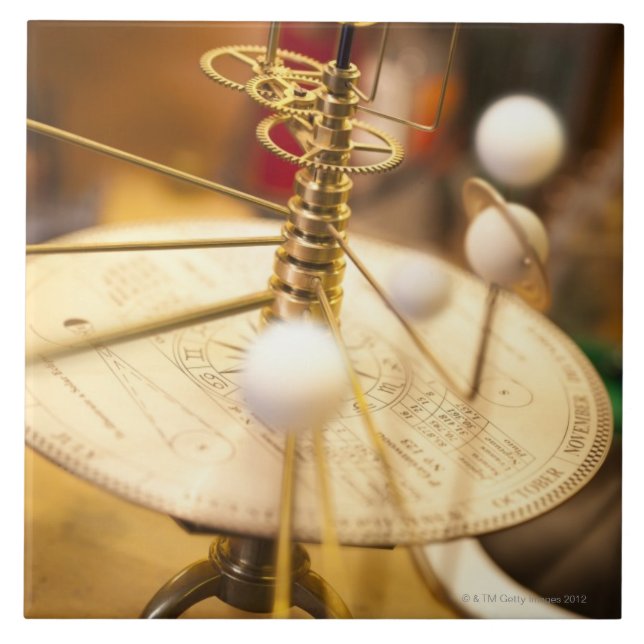 Traditional handcrafted brass orrery with the tile (Front)
