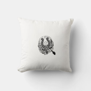 Traditional Horseshoe Tattoo designs Throw Pillow