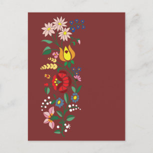 Traditional hungarian folk motif, simple postcard