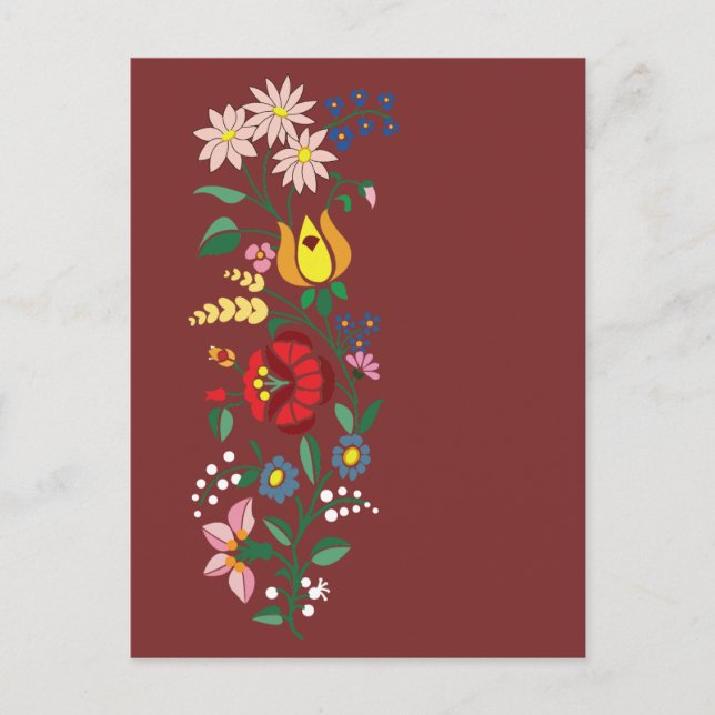 Traditional hungarian folk motif, simple postcard (Front)
