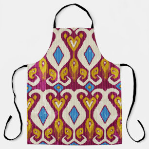 Traditional ikat fabric seamless pattern apron