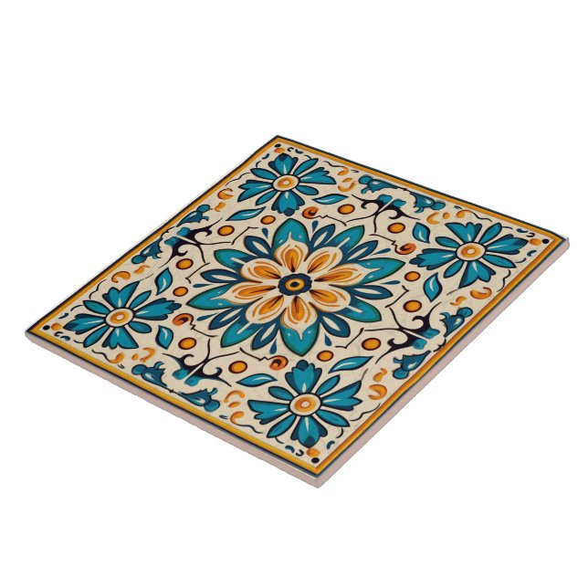 Traditional India Traditional Ornamental Art 8 Tile (Side)