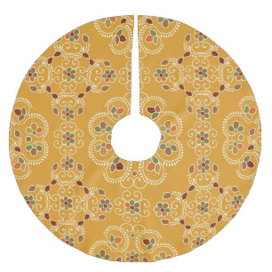 Traditional Indian damask, seamless pattern. Brushed Polyester Tree Skirt