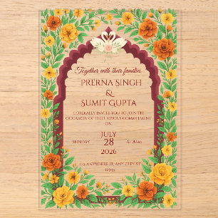 Traditional Indian Floral Wedding Invitation