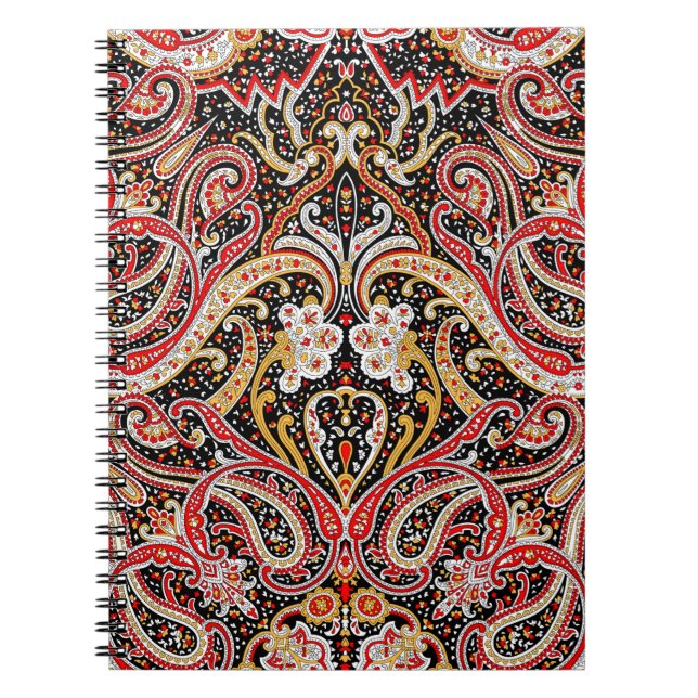 traditional indian paisley pattern notebook (Front)
