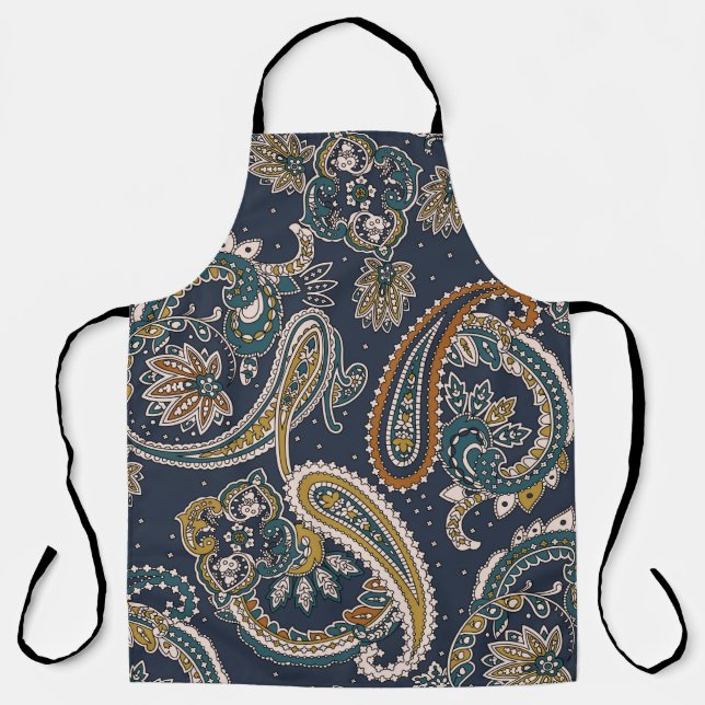 Traditional Indian Paisley pattern on backgroundpa Apron (Front)
