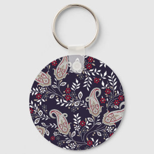Traditional Indian paisley, seamless pattern. Keychain