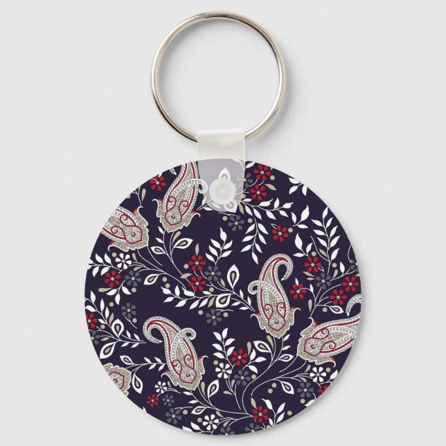 Traditional Indian paisley, seamless pattern. Keychain (Front)
