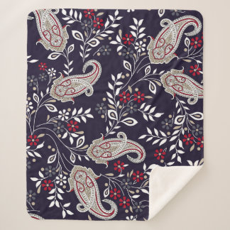 Traditional Indian paisley, seamless pattern. Sherpa Blanket