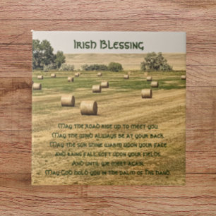 Traditional Irish Blessing Farm Hay Bales Tile