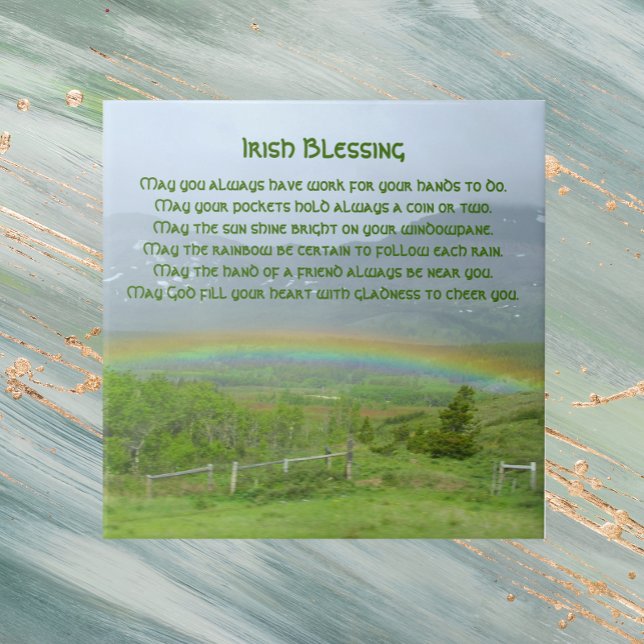 Traditional Irish Blessing Valley Rainbow Tile (In Situ)