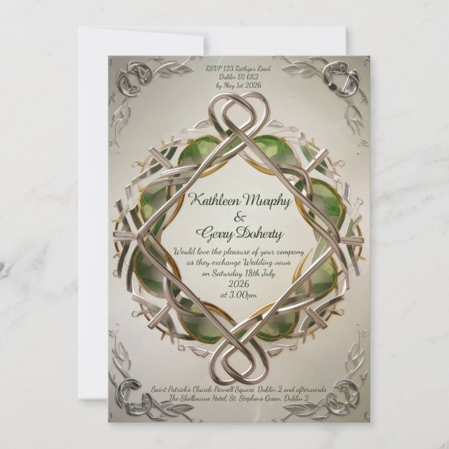 Traditional Irish Celtic Motifs & Patterns Invitation (Front)