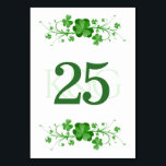 Traditional Irish Shamrocks Celtic Clover Table Number<br><div class="desc">Designed in the west of Ireland for lovers of Ireland and Irish culture everywhere. All text is fully customizable. The traditional and delicate Irish Shamrocks ensure that this beautiful table number card shows a love and respect for all things Irish. Suitable for weddings, formal dinners, engagements, christenings, anniversaries and many...</div>