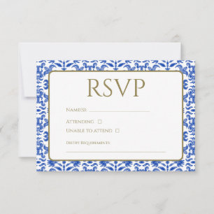 Traditional Italian Blue RSVP card