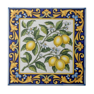 Traditional Italian Majolica Lemon Tile